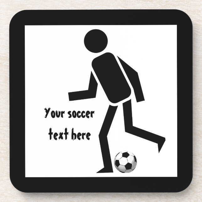 Soccer player and ball custom coaster (Front)