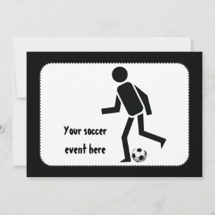 Soccer player and ball custom gift invitation