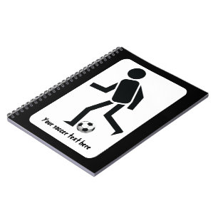 Soccer player and ball custom gift notebook