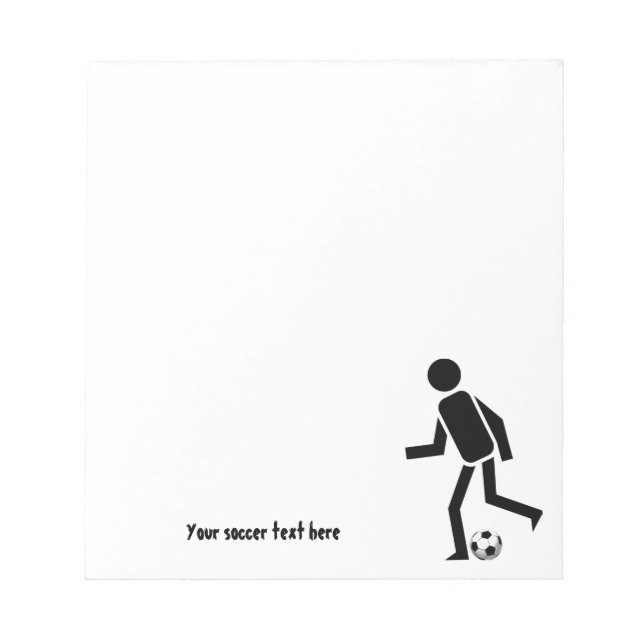 Soccer player and ball custom gift notepad (Front)