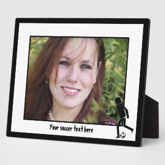 Soccer player and ball custom gift plaque