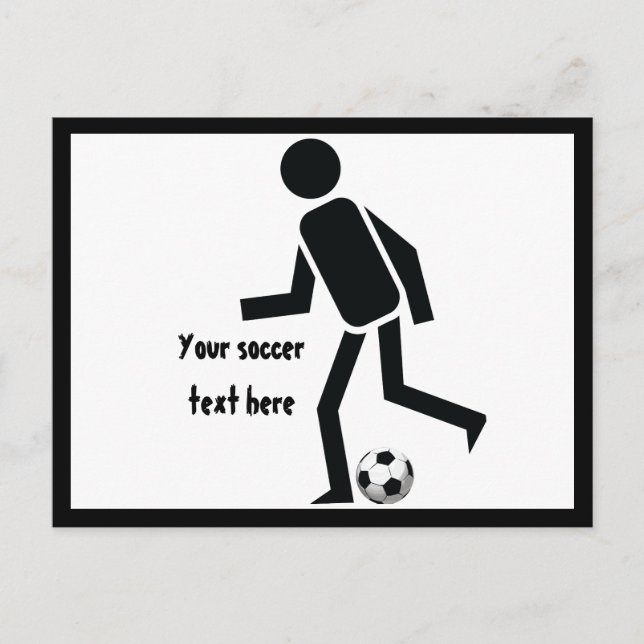 Soccer player and ball custom gift postcard (Front)