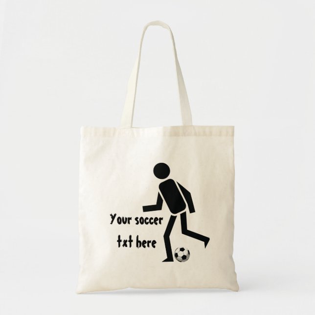 Soccer player and ball custom gift tote bag (Front)