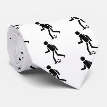 Soccer player and ball custom neck tie