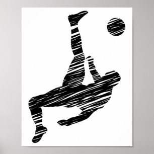 Soccer Player And Soccer Fan Motif Vintage  Poster
