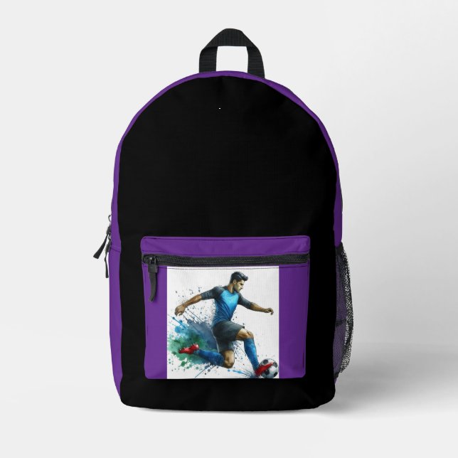 Soccer Player Backpack Running With Ball (Front)