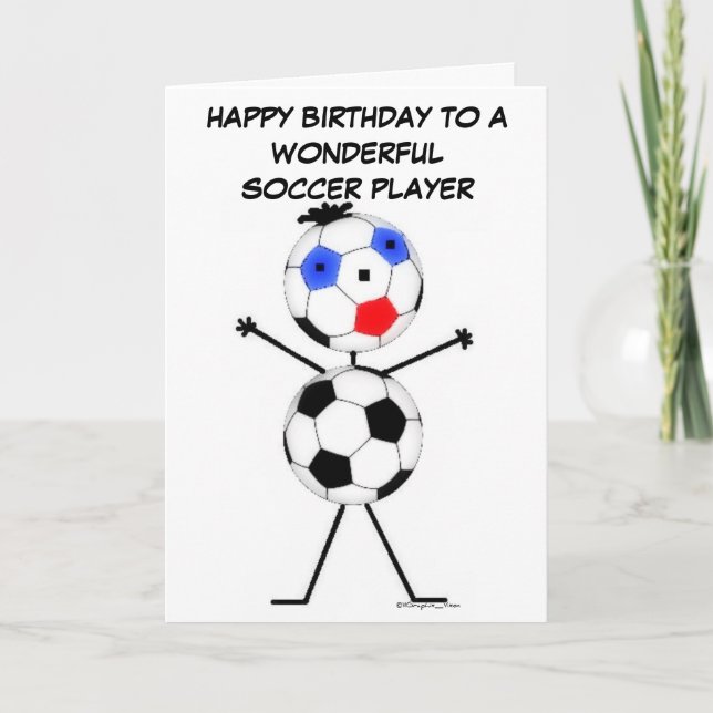 Soccer Player Birthday Card (Front)