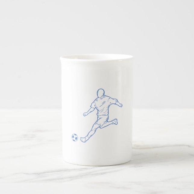 soccer player bone china mug (Front)