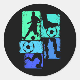 Soccer Player Boys Kids Youth Men Classic Round Sticker