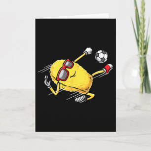 Soccer Player Chicken Nugget Playing Soccer Girls  Card
