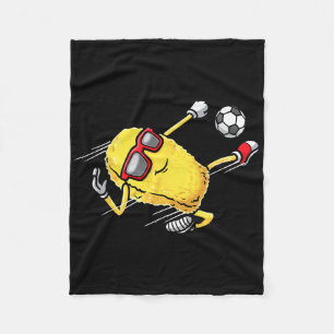 Soccer Player Chicken Nugget Playing Soccer Girls Fleece Blanket
