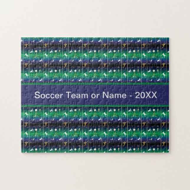 Soccer Player Christmas Snowflake Pattern Jigsaw Puzzle (Horizontal)