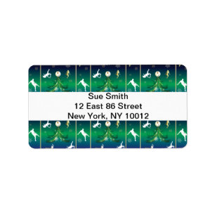 Soccer Player Christmas Snowflake Pattern Label