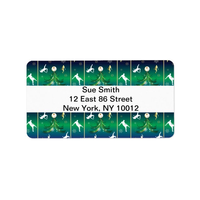 Soccer Player Christmas Snowflake Pattern Label (Front)