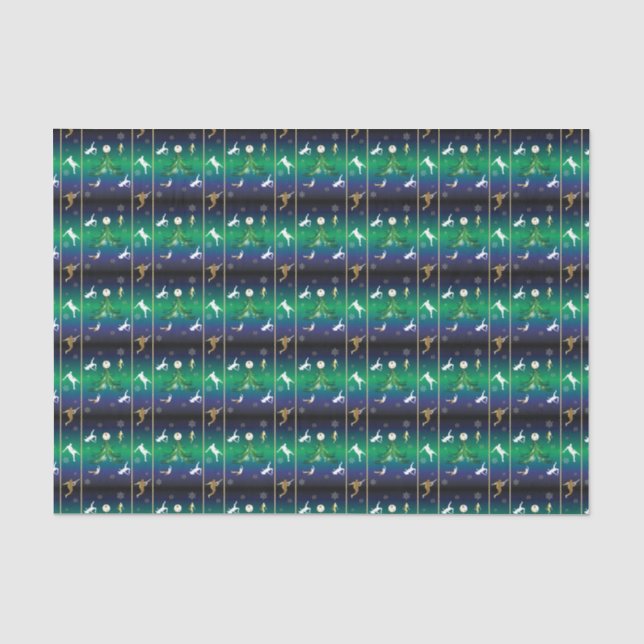 Soccer Player Christmas Snowflake Pattern Tissue Paper (Front)