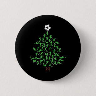 Soccer Player Christmas Tree Xmas, Soccer Christma 6 Cm Round Badge
