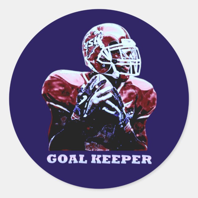 soccer player classic round sticker (Front)