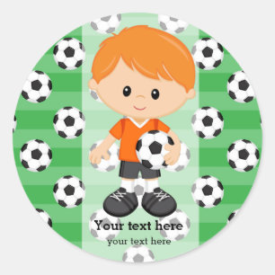 Soccer player classic round sticker