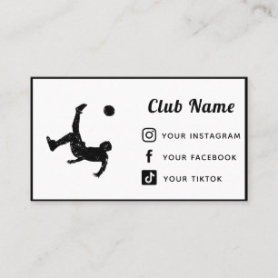 Soccer Player Coach Club Team Simple Social Media Business Card