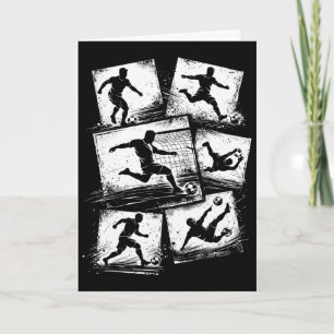 Soccer Player Collage Coach Retro Boys Men Women K Card