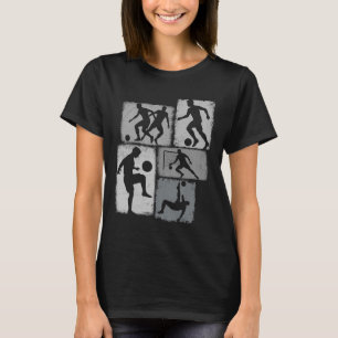 Soccer Player Collage Men Kids Coach Youth Boys T-Shirt