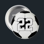 Soccer Player Custom Jersey Number/Text Sports Fan 7.5 Cm Round Badge<br><div class="desc">Soccer Player Custom Jersey Number/Text Sports Fan Button: The perfect button to show your pride and support for your favourite soccer player and/or team! Just click "Personalise this template" and type the soccer (football) player's jersey number or any other text (initials, school letters, etc.) in the custom text box. These...</div>