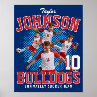 Soccer Player Custom Photo Retro Bootleg Red