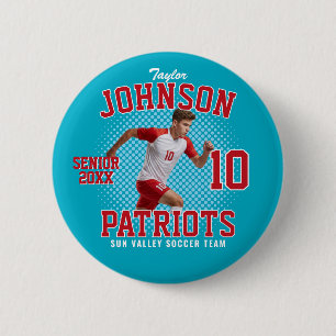 Soccer Player Custom Photo Senior Sports Day 6 Cm Round Badge