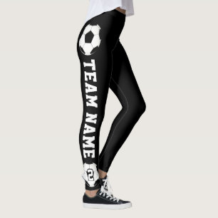 Soccer Player Custom Team Name & Number Sports Leggings