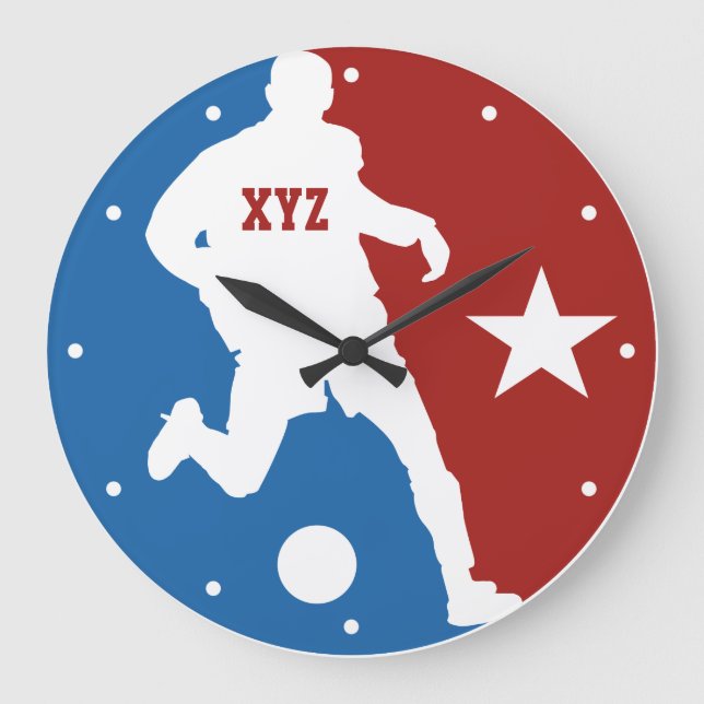 Soccer Player custom wall clock (Front)