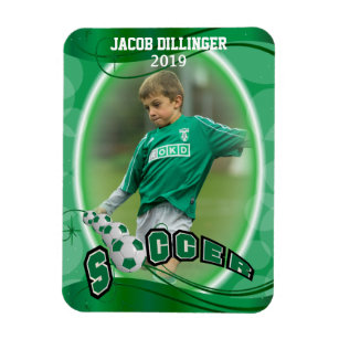 Soccer Player - Decorative Photo Print Template Magnet