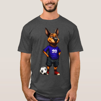 Soccer player dog funny girl T-Shirt