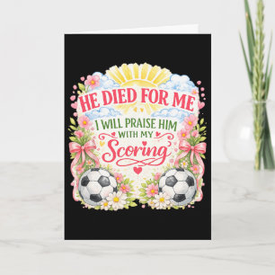 Soccer Player Easter Jesus Risen Resurrection Girl Card