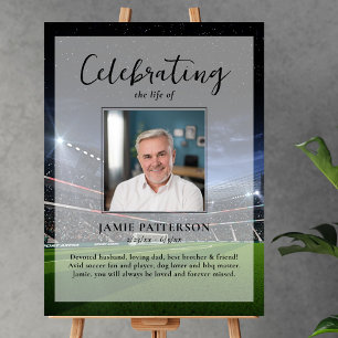 Soccer Player Fan Life Celebration Photo Funeral Poster
