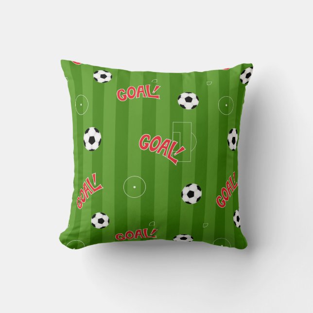 Soccer Player, Football Field Cushion (Front)