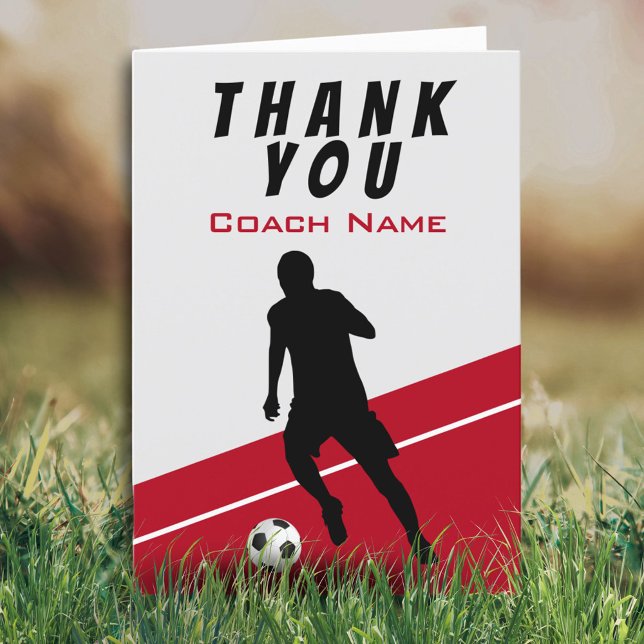 Soccer Player Football Red Thank you Coach  (Creator Uploaded)