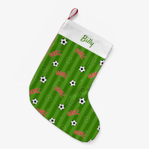 Soccer Player Football Themed Small Christmas Stocking