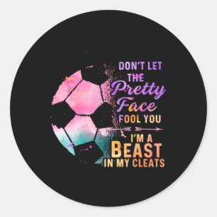 Soccer Player For Girl Goalkeeper Kick Sister Moth Classic Round Sticker