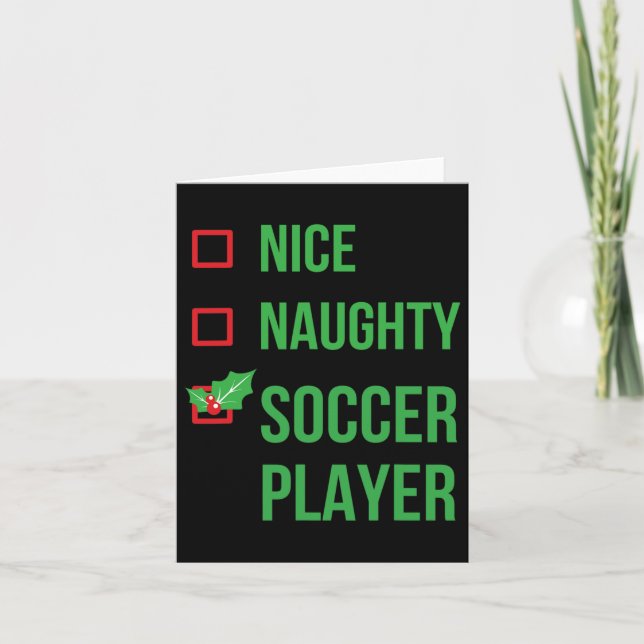 Soccer Player Funny Pajama Christmas  Card (Front)