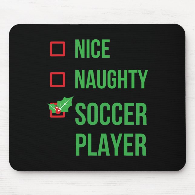 Soccer Player Funny Pajama Christmas  Mouse Pad (Front)