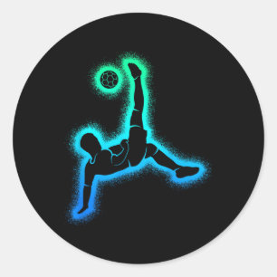 Soccer Player Game Kids Boys Men Soccer Classic Round Sticker