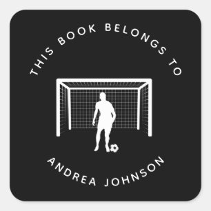 Soccer Player Goalie Goalkeeper Bookplate Square Sticker