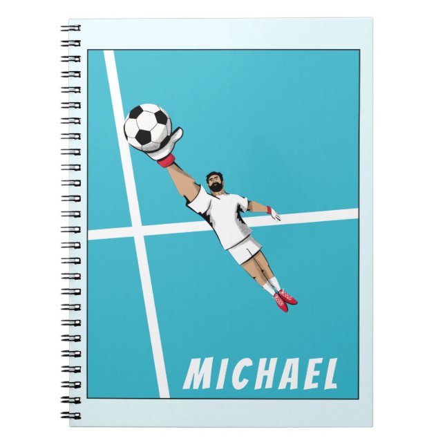Soccer Player Goalie Goalkeeper Trendy Graphic Fun Notebook (Front)
