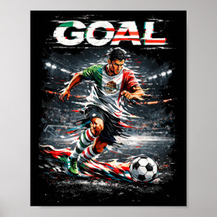 Soccer Player Graphic Toddler Boys Kids Men Coach Poster