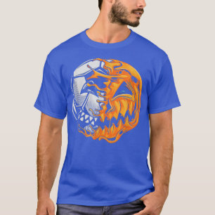 Soccer Player Halloween Pumpkin Skeleton Hallows D T-Shirt