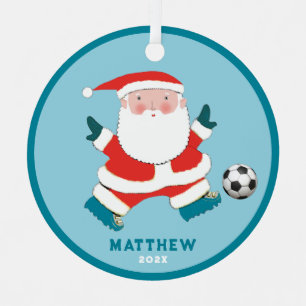 Soccer Player Holiday Gift Metal Tree Decoration