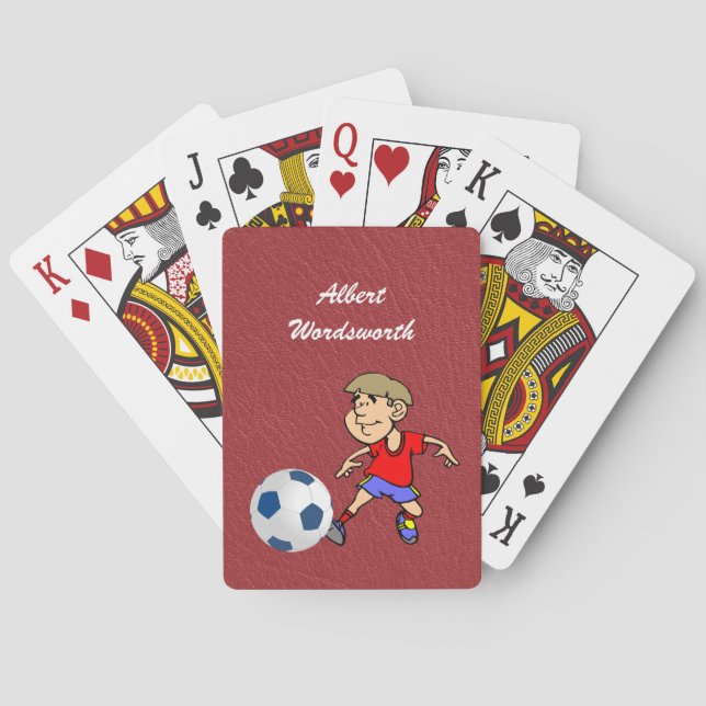 Soccer - Player image and Ball - Personalise Playing Cards (Back)