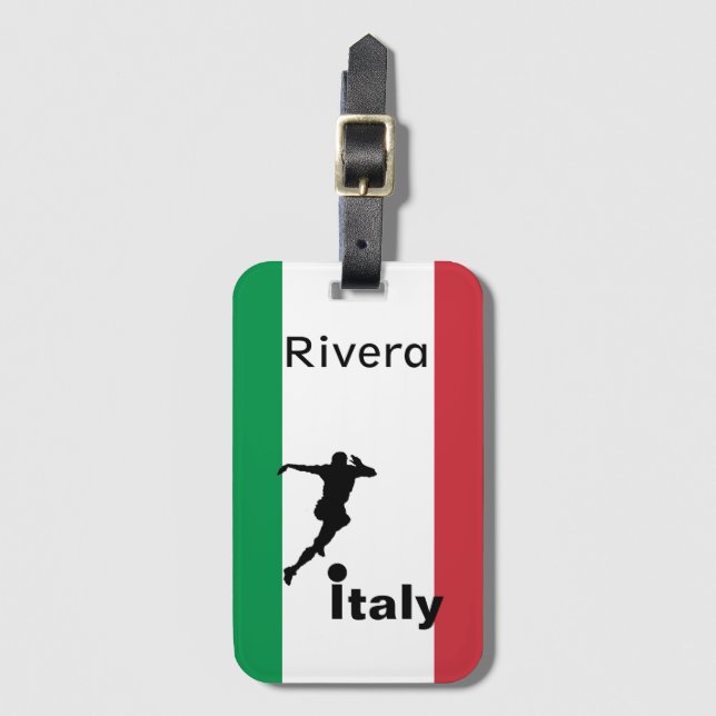 Soccer Player, Italy customisable Luggage Tag (Front Vertical)