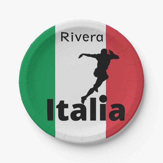 Soccer Player, Italy customisable Paper Plate (Front)