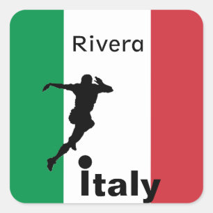 Soccer Player, Italy customisable Square Sticker
